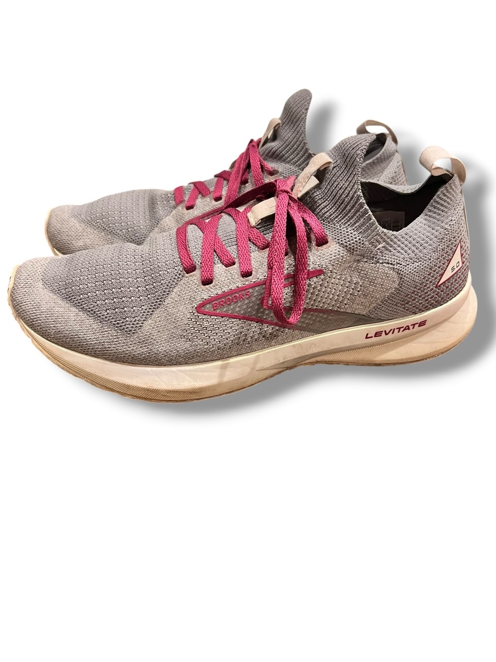 Brooks Levitate StealthFit 5 Shoes Womens Sz 9.5 Gray Purple Running 120359 D-5
